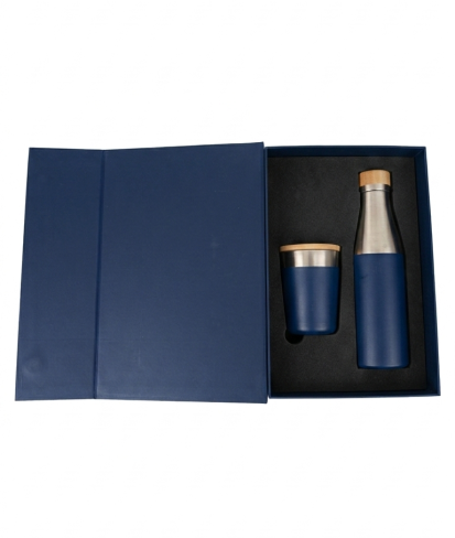 ELARA - Navy Blue Bottle Tumbler Gift Set ELARA - Navy Blue Bottle Tumbler Gift Set
